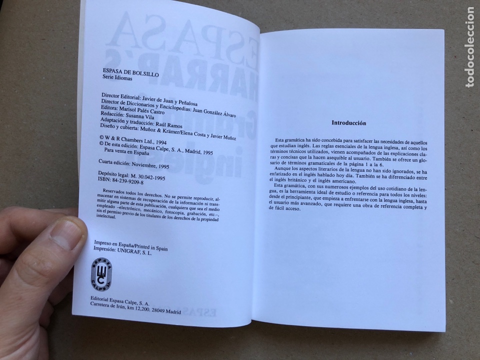Diccionarios de segunda mano: GRAM&Aacute;TICA INGLESA. ESPASA HARRAPS 1995. - Foto 4