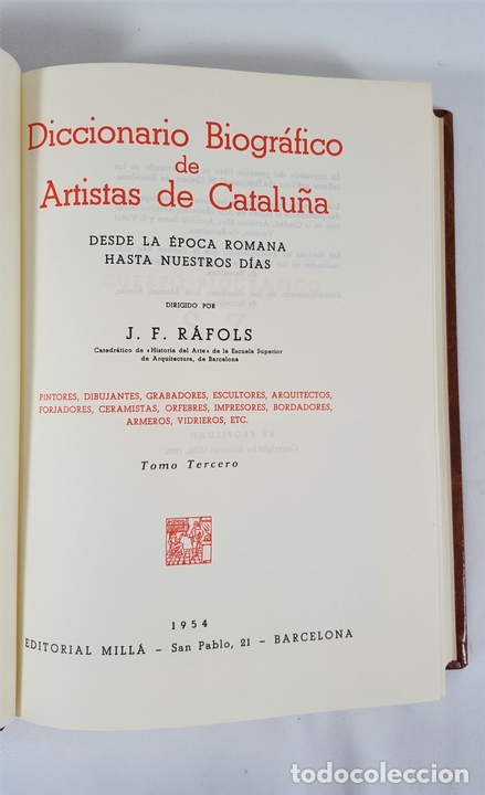 Diccionarios de segunda mano: DICCIONARIO BIOGRAFICO ARTISTAS DE CATALUÑA. FACSÍMIL. 3 TOMOS. 1989. - Foto 4 - 159178886