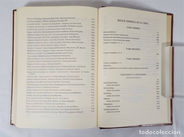 Diccionarios de segunda mano: DICCIONARIO BIOGRAFICO ARTISTAS DE CATALUÑA. FACSÍMIL. 3 TOMOS. 1989. - Foto 6 - 159178886