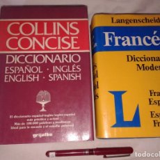 Diccionarios de segunda mano: 2 DICCICIONARIOS, LANGENSCHEIDT DE FRANCES, COLLINS CONCISE DE INGLES. Lote 176624035