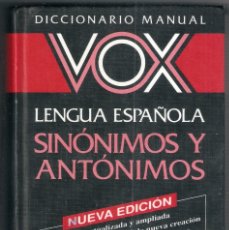 Diccionarios de segunda mano: VOX - SINÓNIMOS Y ANTÓNIMOS. Lote 182388562