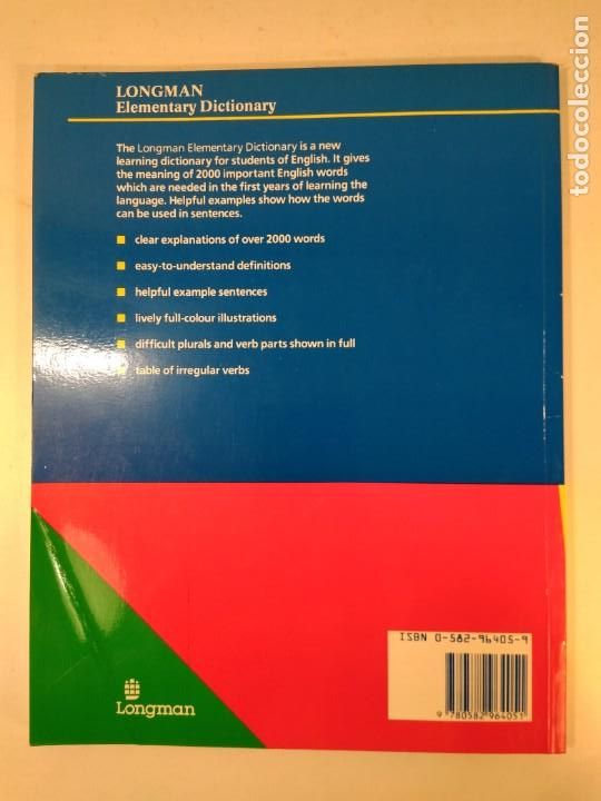 Diccionarios de segunda mano: ELEMENTARY DICTIONARY. LONGMAN. ISBN 0582964059. - Foto 2