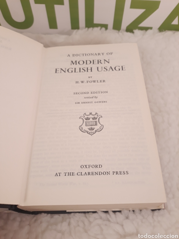 Diccionarios de segunda mano: Fowlers Modern English Usage. Second edition. - Foto 2