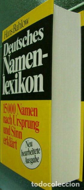 Diccionarios de segunda mano: DEUTSCHES NAMEN-LEXIKON - Hans Balow - DICCIONARIO DE NOMBRES ALEMANES - Tapa dura &ccedil;