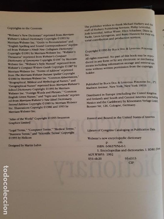 Diccionarios de segunda mano: Websters New Encyclopedic Dictionary. KONEMANN 1994 - Foto 4