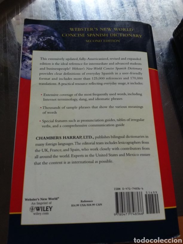 Diccionarios de segunda mano: The Websters New World. Concise Spanish Dictionary. Gran formato. - Foto 2