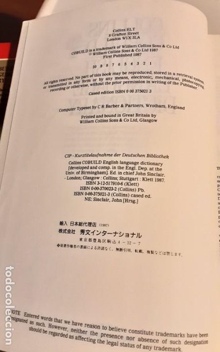 Diccionarios de segunda mano: Collins Cobuild English Language Dictionary. First published 1987 - Foto 4