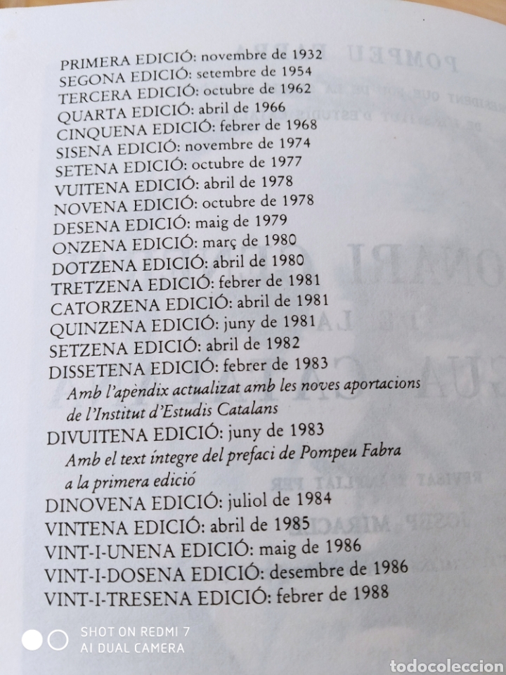Diccionarios de segunda mano: Diccionari Pompeu Fabra 1988. Edhasa. - Foto 7