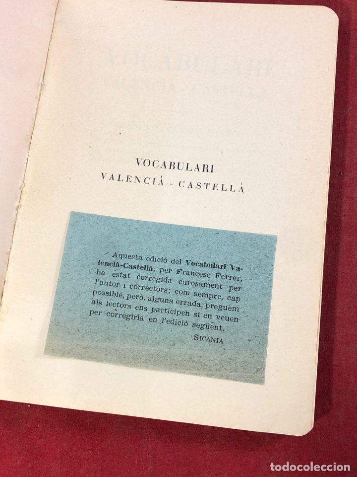 Diccionarios de segunda mano: Vocabulari valencia castella - Foto 2