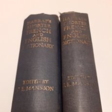 Diccionarios de segunda mano: HARRAP'S SHORTER FRENCH ENGLISH DICTIONARY, 1952, 2 VOLEMENES. Lote 297794783