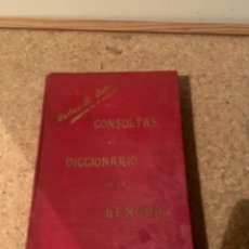 Diccionarios de segunda mano: CONSULTAS AL DICCIONARIO DE LA LENGUA 1907 (BOLS 14). Lote 303590653