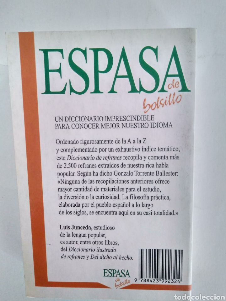 Diccionarios de segunda mano: Diccionario de refranes / Luis Junceda. Espasa de bolsillo - Foto 3