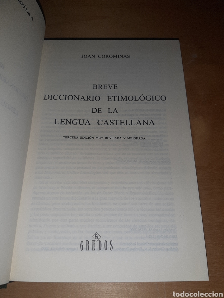 Breve Diccionario Etimológico De La Lengua Cast - Comprar Diccionarios ...