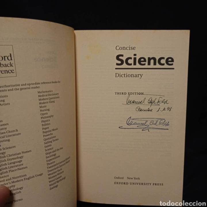 Diccionarios de segunda mano: OXFORD CONCISE SCIENCE DICTIONARY - OXFORD 1996 - Foto 3