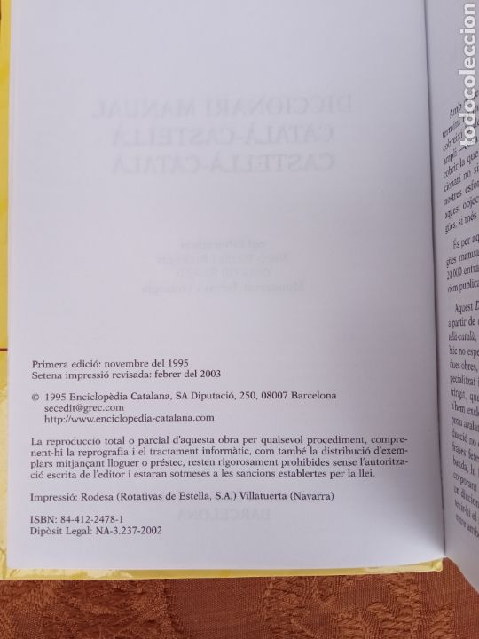 Diccionarios de segunda mano: DICCIONARI CATALA CASTELLA,a&ntilde;o 2003 - Foto 2