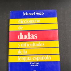 Livres d'occasion: DICCIONARIO DE DUDAS Y DIFICULTADES DE LA LENGUA ESPAÑOLA. MANUEL SECO. 9ª ED. ESPASA-CALPE. Lote 353268229
