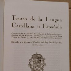 Diccionarios de segunda mano: COVARRUBIAS. TESORO DE LA LENGUA CASTELLANA O ESPAÑOLA .TURNER. Lote 366827061
