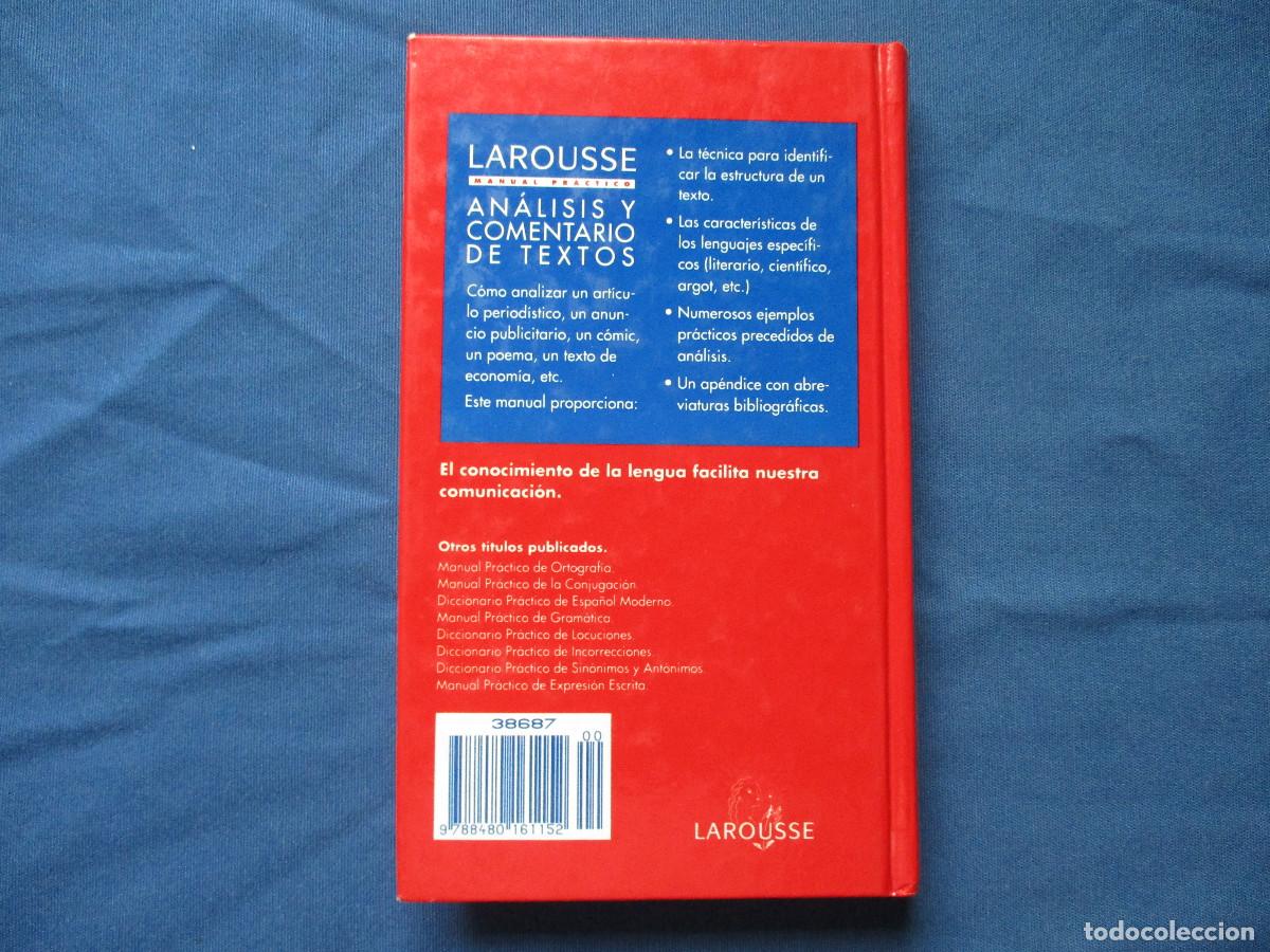 Diccionarios de segunda mano: LAROUSSE &middot; MANUAL PR&Aacute;CTICO / AN&Aacute;LISIS Y COMENTARIO DE TEXTOS 1994 - Foto 5