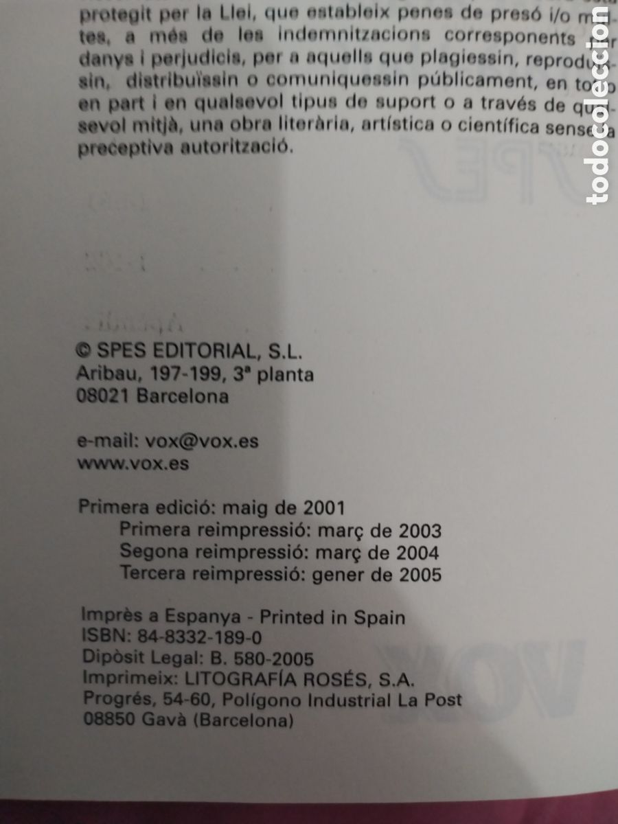Diccionarios de segunda mano: DICCIONARI LLATI CATALA,any 2005 - Foto 2