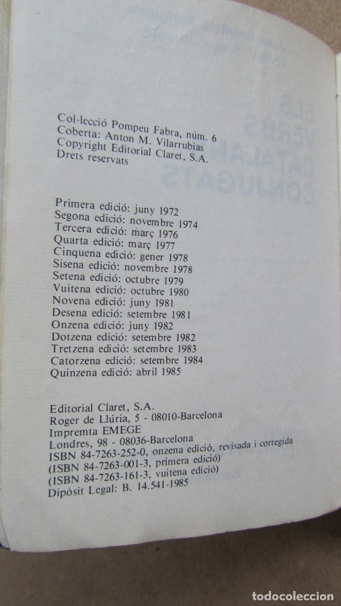 Diccionarios de segunda mano: ELS VERBS CATALANS CONJUGATS - Foto 4