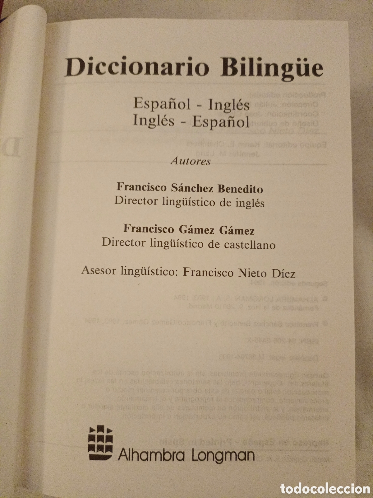 Diccionarios de segunda mano: Diccionario Biling&uuml;e Espa&ntilde;ol-Ingl&eacute;s - Foto 5