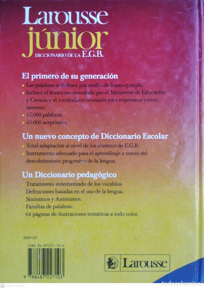 Diccionarios de segunda mano: Larousse J&uacute;nior . Diccionario de la E.G.B. - Foto 4