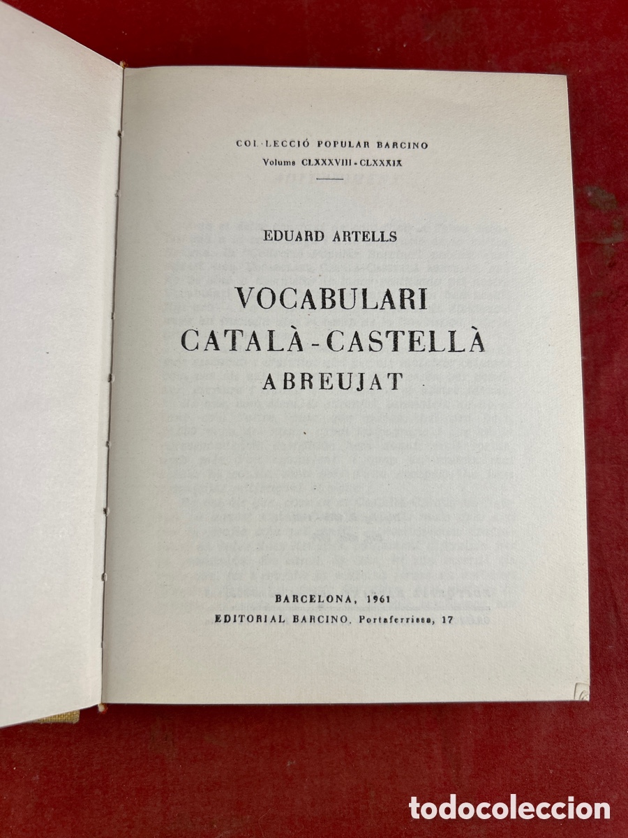 Diccionarios de segunda mano: VOCABULARI CATALA CASTELLA - Foto 1
