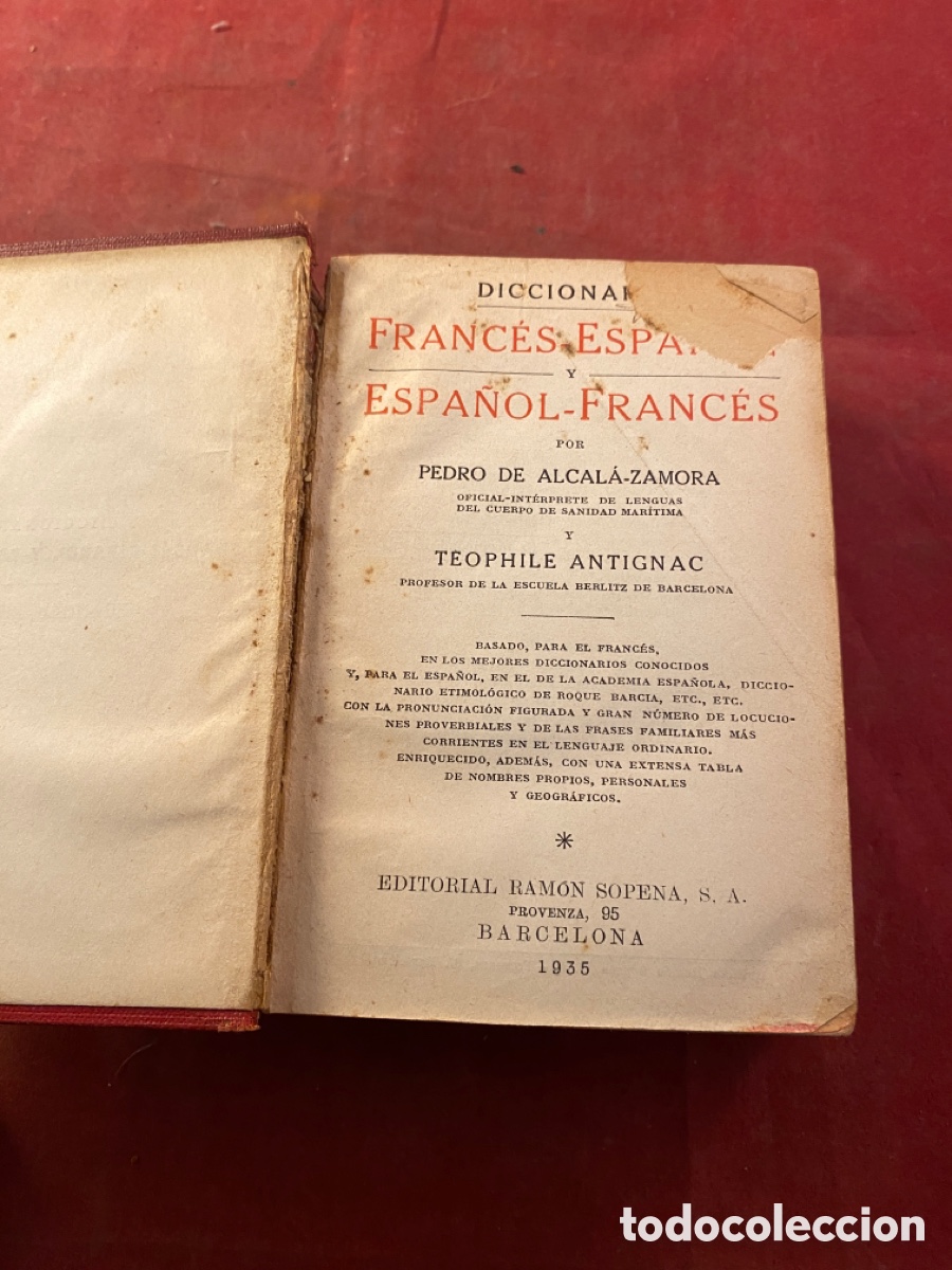 Diccionarios de segunda mano: DICCIONARIO ESPA&Ntilde;OL-FRANCES 1935 - Foto 1