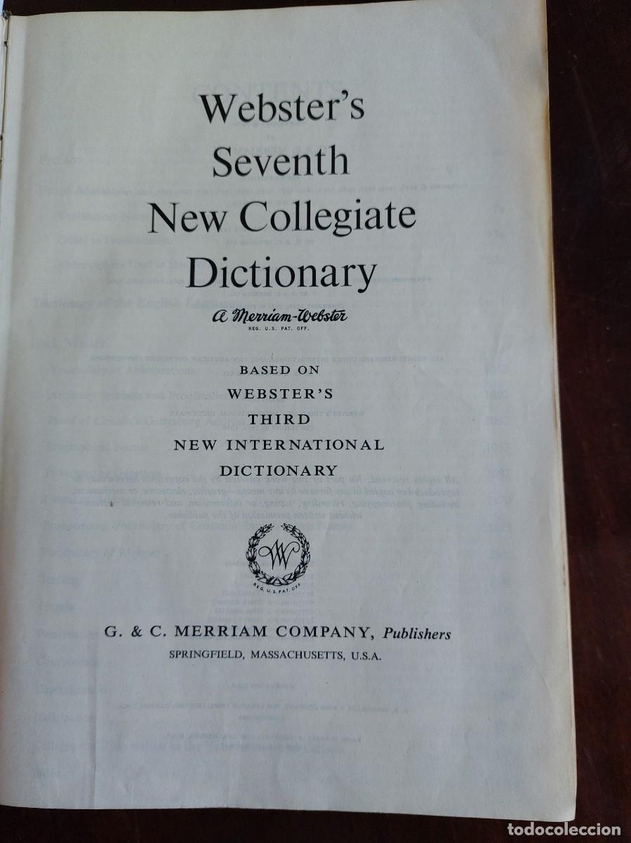 Diccionarios de segunda mano: Websters seventh new collegiate dictionary - 1969 - Foto 1