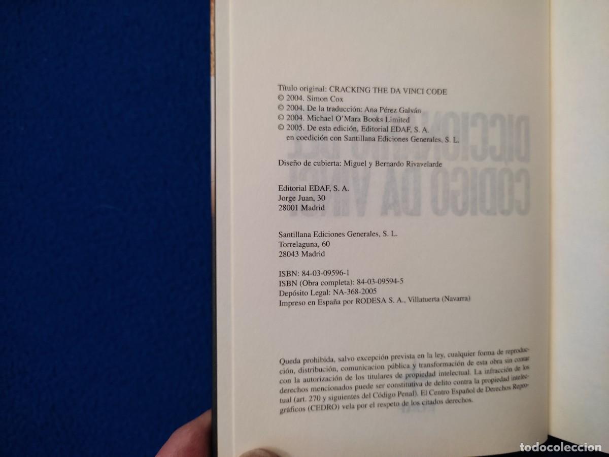 Diccionarios de segunda mano: Diccionario del C&oacute;digo da Vinci Simon Cox Editorial Edax 2005 - Foto 4