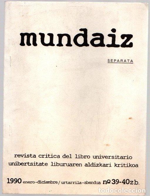 Livros em segunda m&atilde;o: MUNDAIZ SEPARATA. REVISTA CRITICA DEL LIBRO UNIVERSITARIO N&ordm;39-40, ENERO A&Ntilde;O 1990