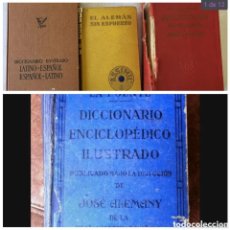 Diccionarios de segunda mano: LOTE LIBROS ANTIGUOS, 4 DICCIONARIOS. LATIN, FRANCES, INGLES Y DICCIONARIO ENCICLOPEDICO ALEMANY