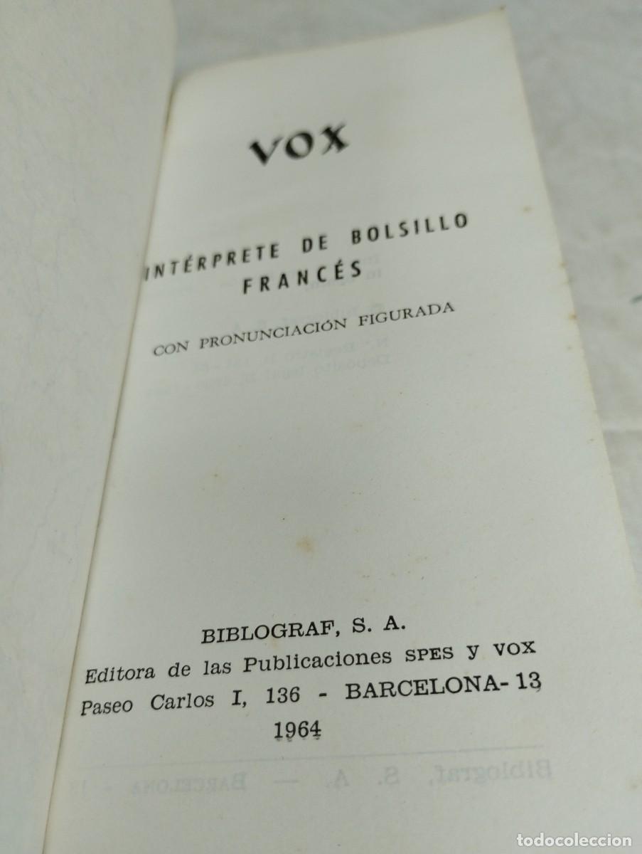 Diccionarios de segunda mano: Int&eacute;rprete de bolsillo VOX. Franc&eacute;s, 1964 - Foto 2
