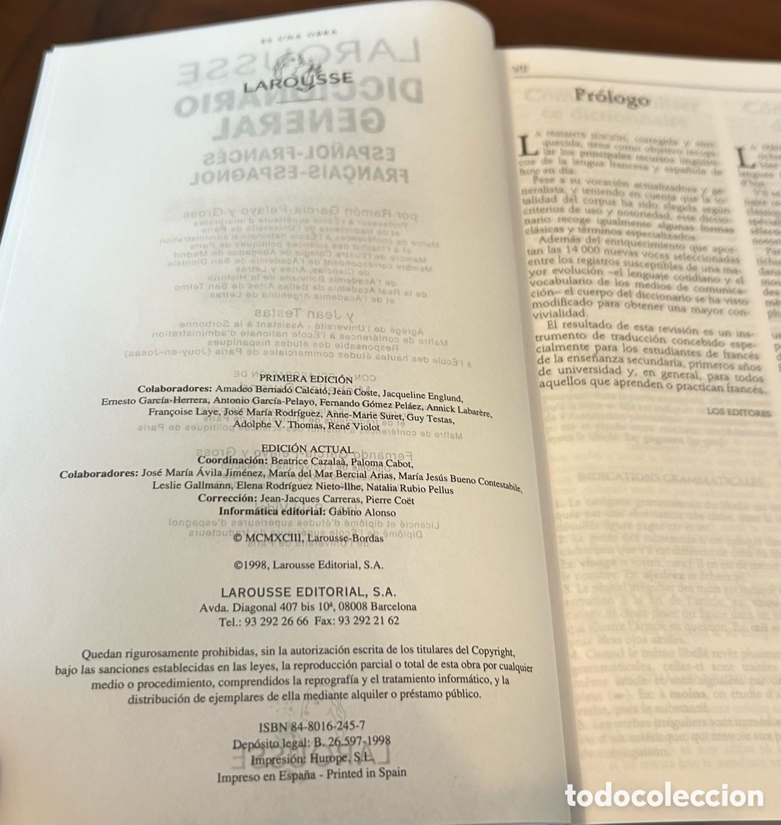 Diccionarios de segunda mano: DICCIONARIO LAROUSSE GENERAL ESPA&Ntilde;OL-FRANC&Eacute;S - Foto 3