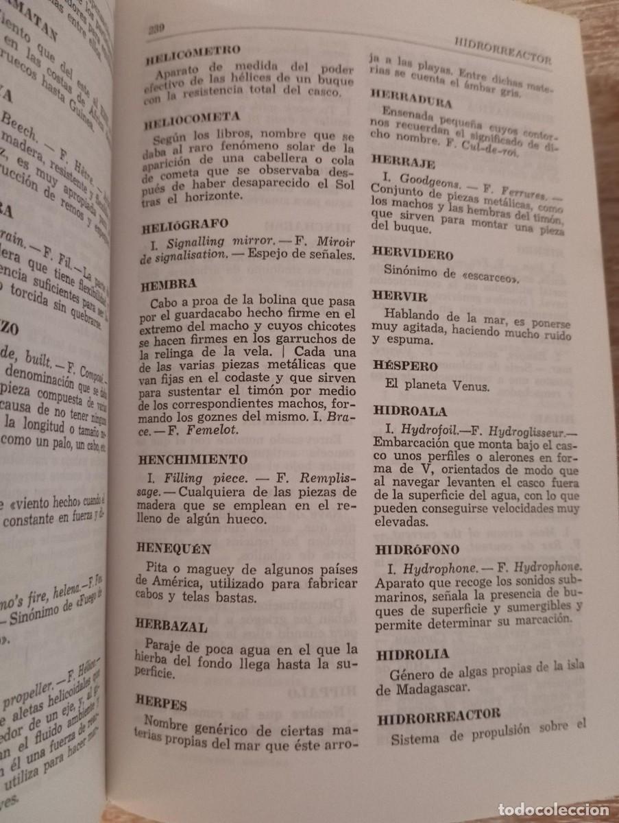 Diccionarios de segunda mano: DICCIONARIO MARITIMO - JULIAN AMICH - Foto 3