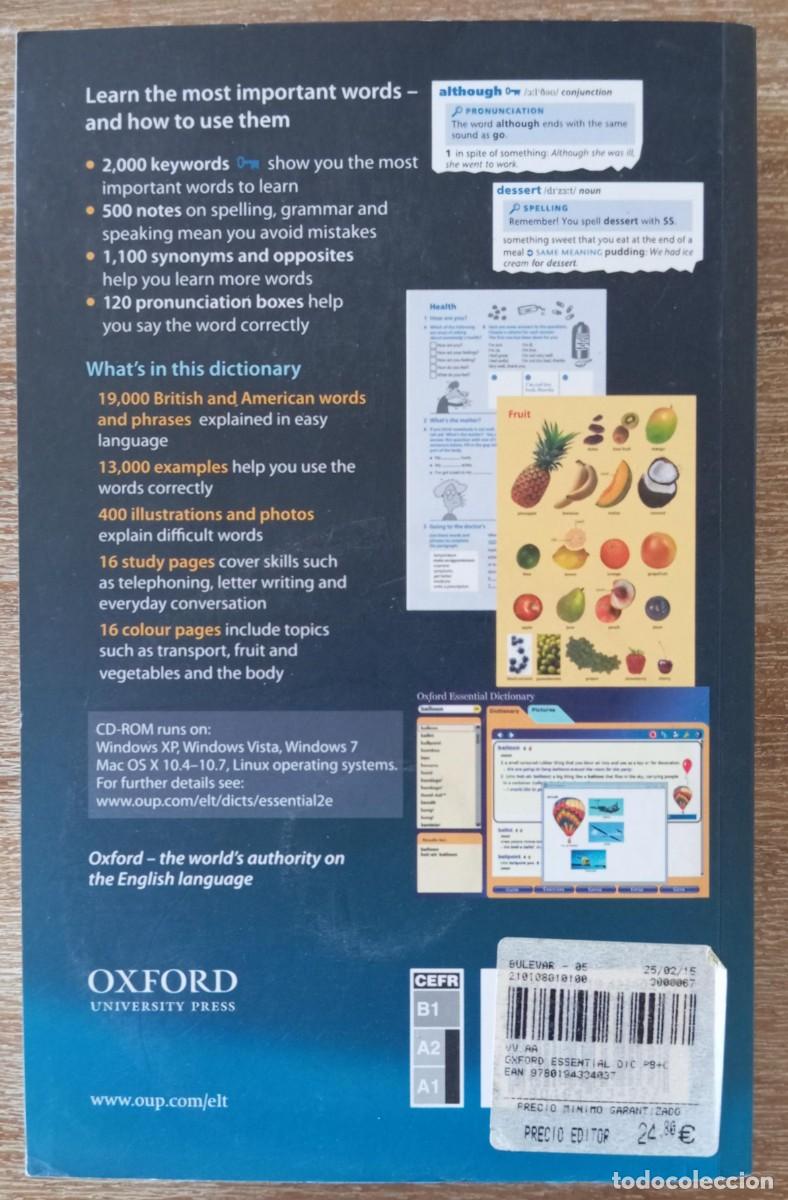 Diccionarios de segunda mano: OXFORD ESSENTIAL DICTIONARY CON CD - Foto 3