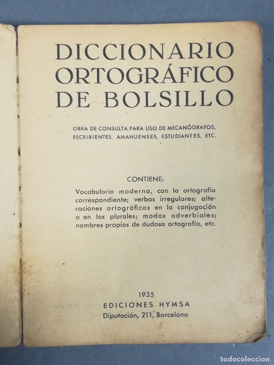 Diccionarios de segunda mano: DICCIONARIO ORTOGR&Aacute;FICO DE BOLSILLO - Foto 4
