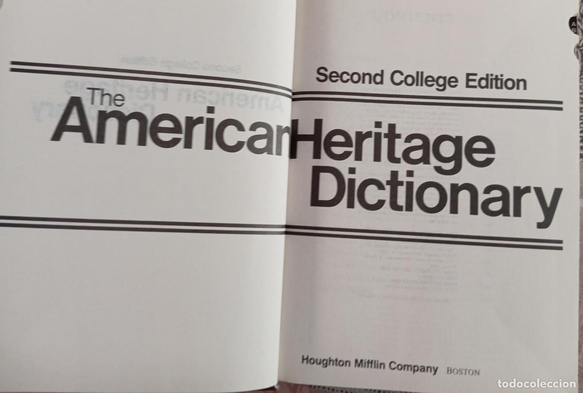 Diccionarios de segunda mano: THE AMERICAN HERITAGE DICTIONARY 1985 - Foto 2