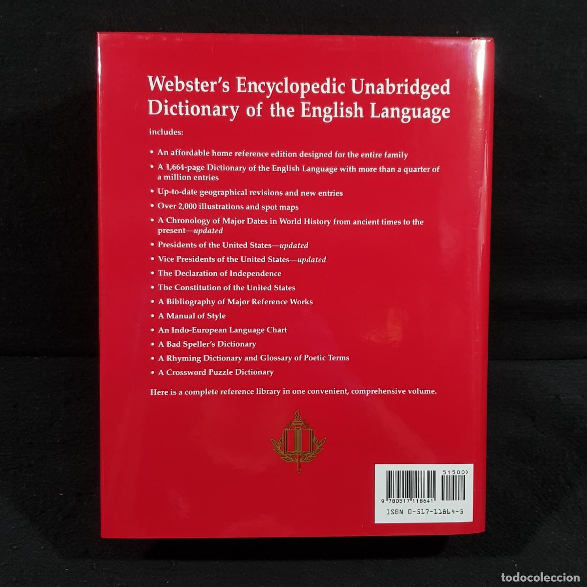 Diccionarios de segunda mano: WEBSTERS ENCYCLOPEDIC - UNABRIDGED DICTIONARY OFTHE ENGISH LANGUAGE - NEW REVISED EDITION / 223 - Foto 2