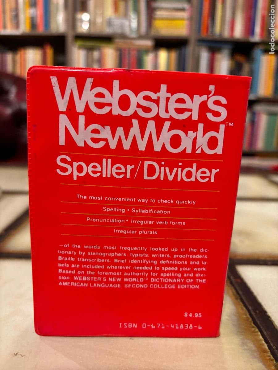 Diccionarios de segunda mano: Websters New World. Speller / Divider. New York - Foto 2