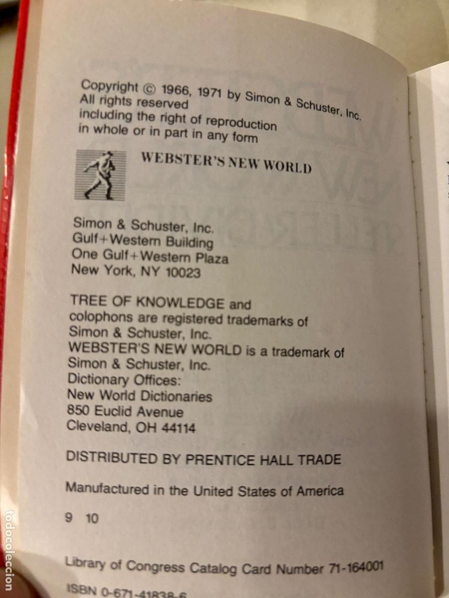 Diccionarios de segunda mano: Websters New World. Speller / Divider. New York - Foto 5