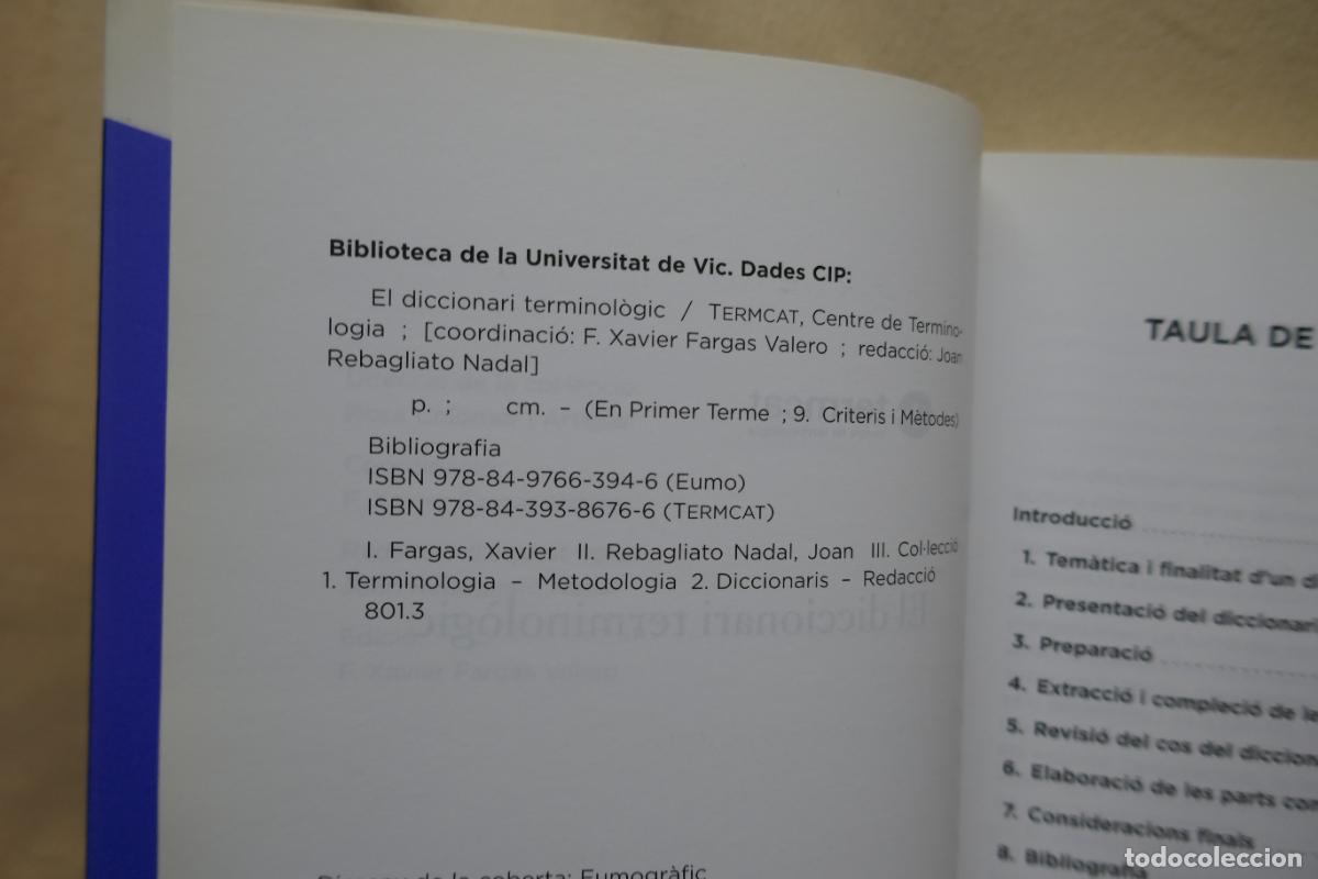 Diccionarios de segunda mano: DICCIONARI TERMINOL&Ograve;GIC DI - TERMCAT - (Exemplar com nou) - Foto 7