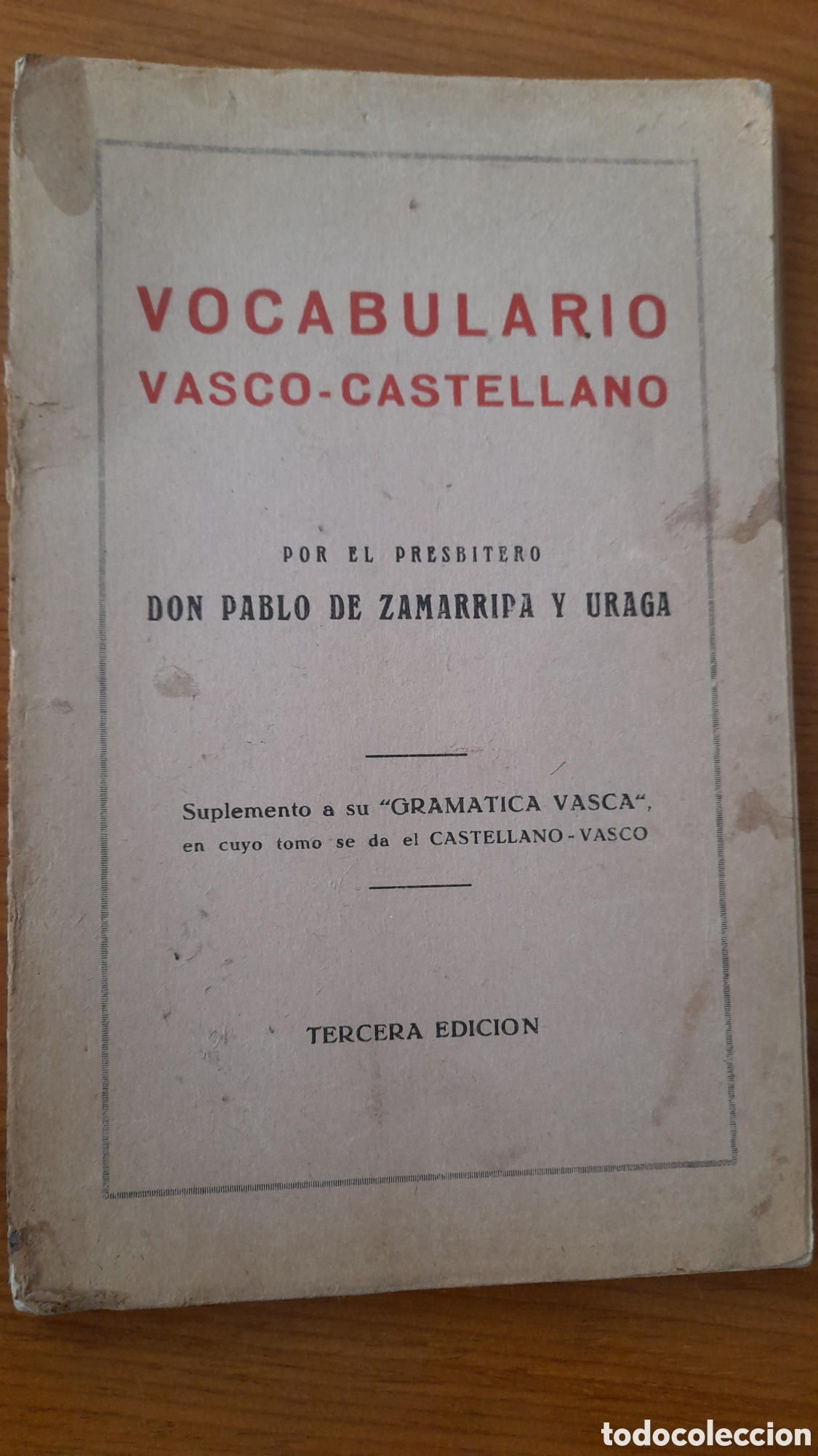 Diccionarios de segunda mano: VOCABULARIO VASCO-CASTELLANO - Foto 1