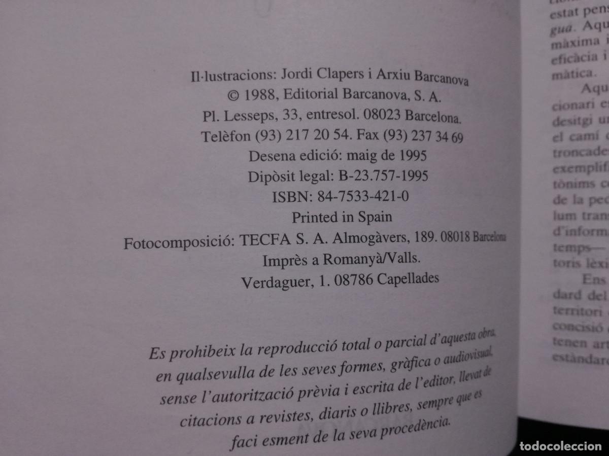 Diccionarios de segunda mano: LIBRO - DICCIONARI BARCANOVA DE LA LLENGUA B&Aacute;SIC - Foto 2