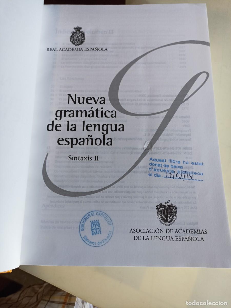 Diccionarios de segunda mano: Nueva Gram&aacute;tica de la Lengua Espa&ntilde;ola en dos Tomos - Foto 2