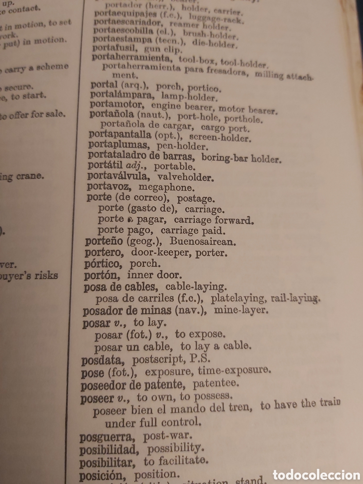 Diccionarios de segunda mano: QUELA LIBRO. A MODERN SPANISH-ENGLISH TECHNICAL AND ENGINEERING DICTIONARY 1978 - Foto 8