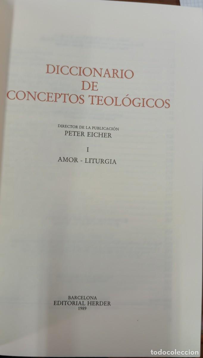 Diccionarios de segunda mano: DICCIONARIO DE CONCEPTOS TEOLOGICOS - Foto 3