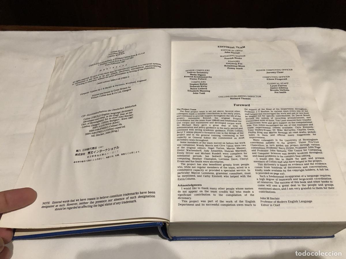 Diccionarios de segunda mano: Collins cobuild dictionary English language. William Collins Sons & Co Ltd. John Sinclair - 1987. - Foto 6