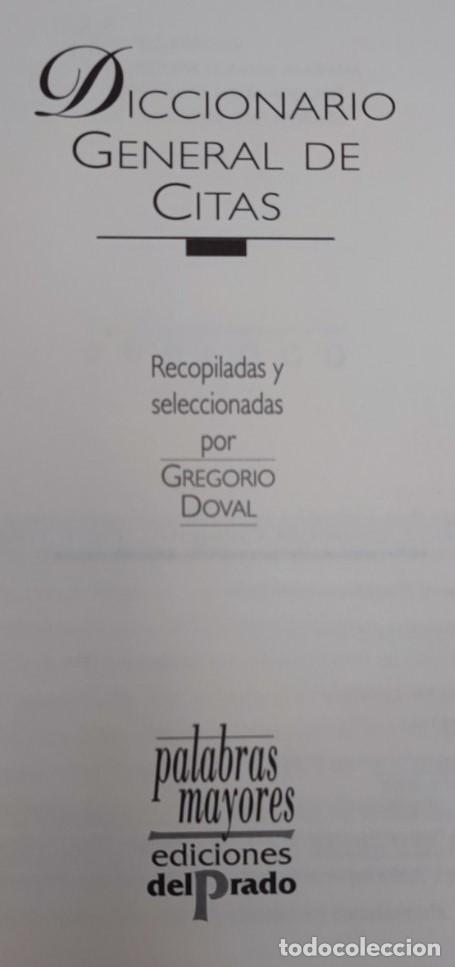 Diccionarios de segunda mano: DICCIONARIO GENERAL DE CITAS, GREGORIO DUVAL, EDICIONES DEL PRADO 1994, LIBRO - Foto 3