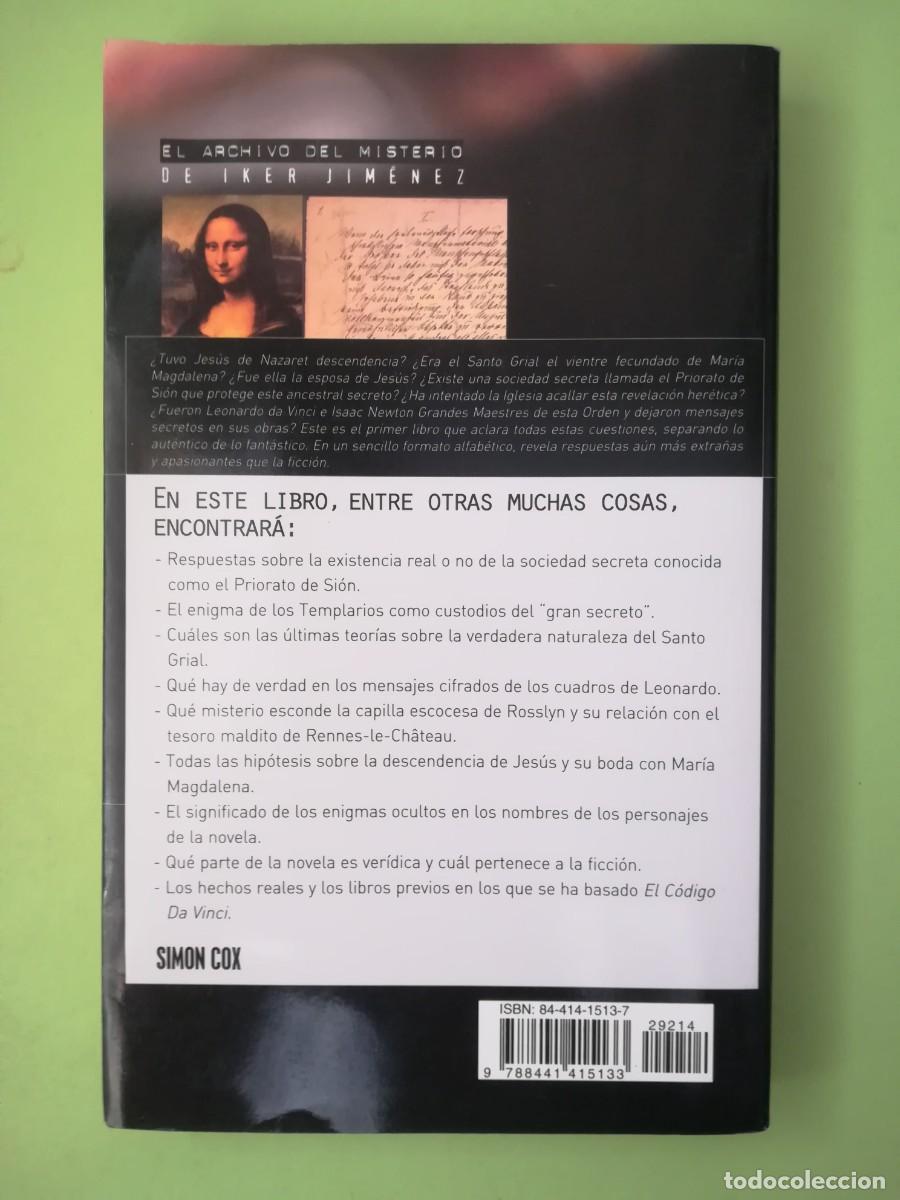 Diccionarios de segunda mano: Diccionario del codigo da vinci Simon Cox Edaf 2004 - Foto 2